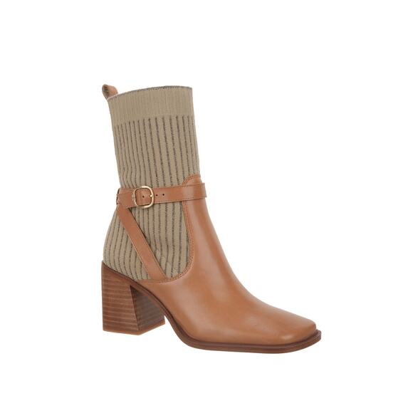 New Sam Edelmam Marci Bootie in LT Cuoio /Knit Women's Size 6.5 - Picture 1 of 10